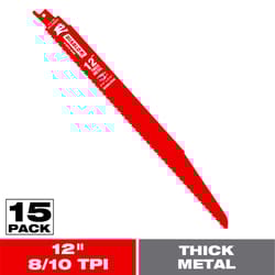 Diablo 12 in. Bi-Metal Reciprocating Saw Blade 8/10 TPI 15 pk