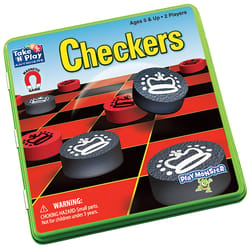 Playmonster Take N Play Checkers Magnetic Travel Game Multicolored 25 pc