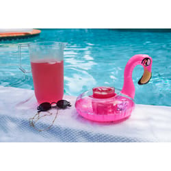 PoolCandy Multicolored PVC Inflatable Flamingo Drink Float