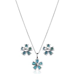 Montana Silversmiths Women's Floral Sky Silver/Turquoise Necklace One Size Fits Most