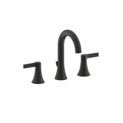 Ultra Faucets Nita Matte Black Contemporary Widespread Bathroom Sink Faucet 8 in.