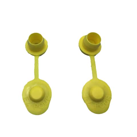Ez-POUR Yellow Coarse Thread Solid Base Cap for Storage gas Cans (Pack of  2) 