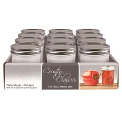 Country Classics Regular Mouth Canning Jar 16 oz 12 pk