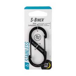 Nite Ize S-Biner 1.8 in. D Stainless Steel Black Carabiner Key Holder