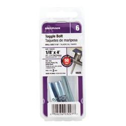 HILLMAN 1/8 in. D X 4 in. L Round Steel Toggle Bolt 2 pk