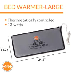 K&H Pet Products Gray Heated Pet Mat 24.5 in. W X 11.75 in. L