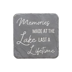 Pavilion Stones with Stories Gray Cement/Stone 7.75 in. H X 7.75 in. L X 0.75 in. W Lake Memories St