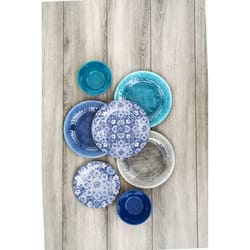 Tarhong Atlantic Blue Blue/White Melamine Dinner Plate 10.5 in. D 1 pc