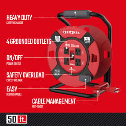 Craftsman 1 ft. L PVC Cord Reel