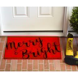 Calloway Mills Merry & Bright 2.5 W X 4 L Multi-Color Rectangle Coir Door Mat