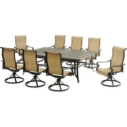 Hanover Brigantine 7 pc Espresso Aluminum Dining Set