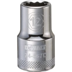 DeWalt 12 mm X 1/2 in. drive Metric 12 Point Socket 1 pc