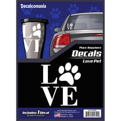 Decalcomania Love w/Paw Print Car Sticker Vinyl 1 pk