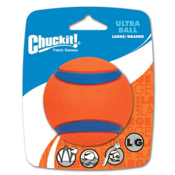 Chuckit Ultra Ball Blue/Orange Fetch Ball Rubber Dog Toy Large 1 pk