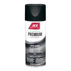 Ace Premium Satin Black Paint + Primer Enamel Spray 12 oz