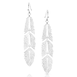 Montana Silversmiths Women's Freedom Feather Silver Earrings Water Resistant