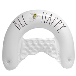 CocoNut Float Rae Dunn White Vinyl Inflatable Bee Happy Floating Chair