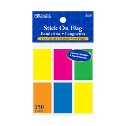Bazic Products 1.7 in. W X 1 in. L Assorted Neon Page Markers 6 pad