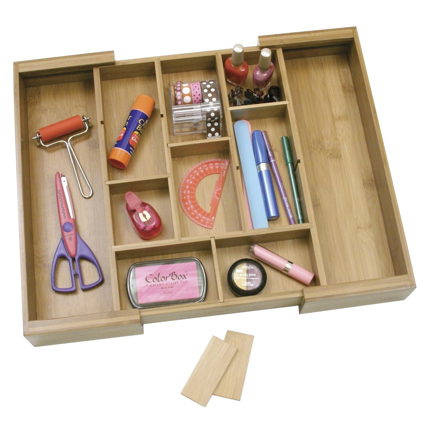 Lipper International 2.63 in. H X 11 in. W X 15 in. D Bamboo Adjustable Storage Tray Organizer - Thumbnail 3