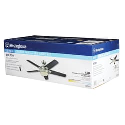 Westinghouse Bolton 52 in. Brushed Aluminum Black Indoor Ceiling Fan