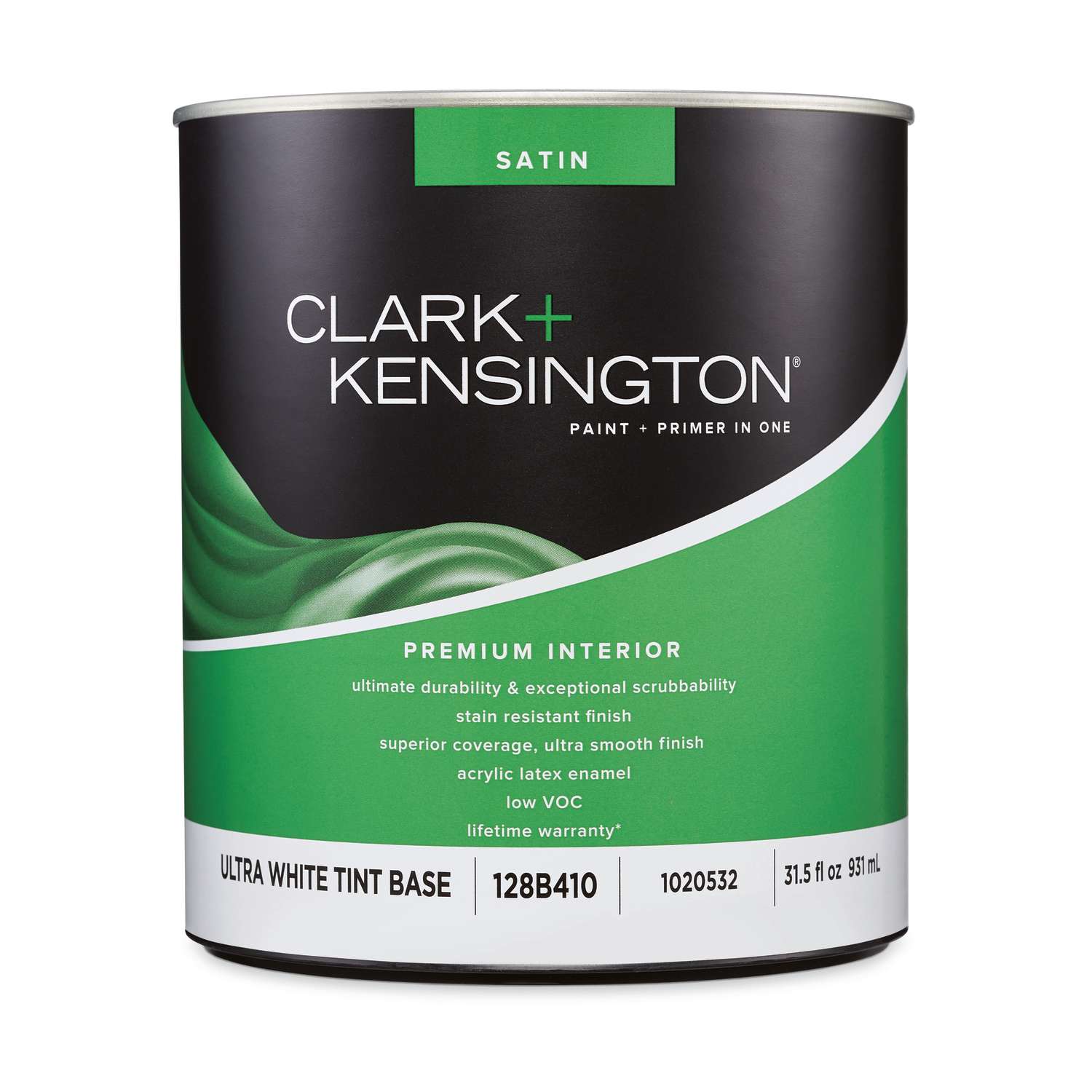 Clark+Kensington Satin Tint Base Ultra White Base Acrylic Latex Paint ...