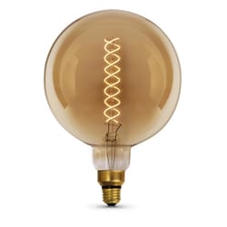 Feit LED Filament G63 E26 (Medium) LED Bulb Amber White 60 Watt Equivalence 1 pk