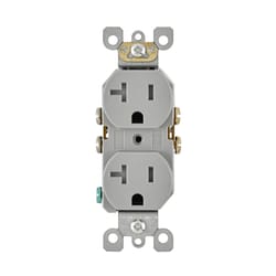 Leviton 20 amps 125 V Duplex Gray Outlet 5-20R 1 pk