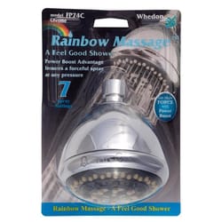 Whedon Rainbo Massage Chrome Plastic 7 settings Showerhead 2.5 gpm