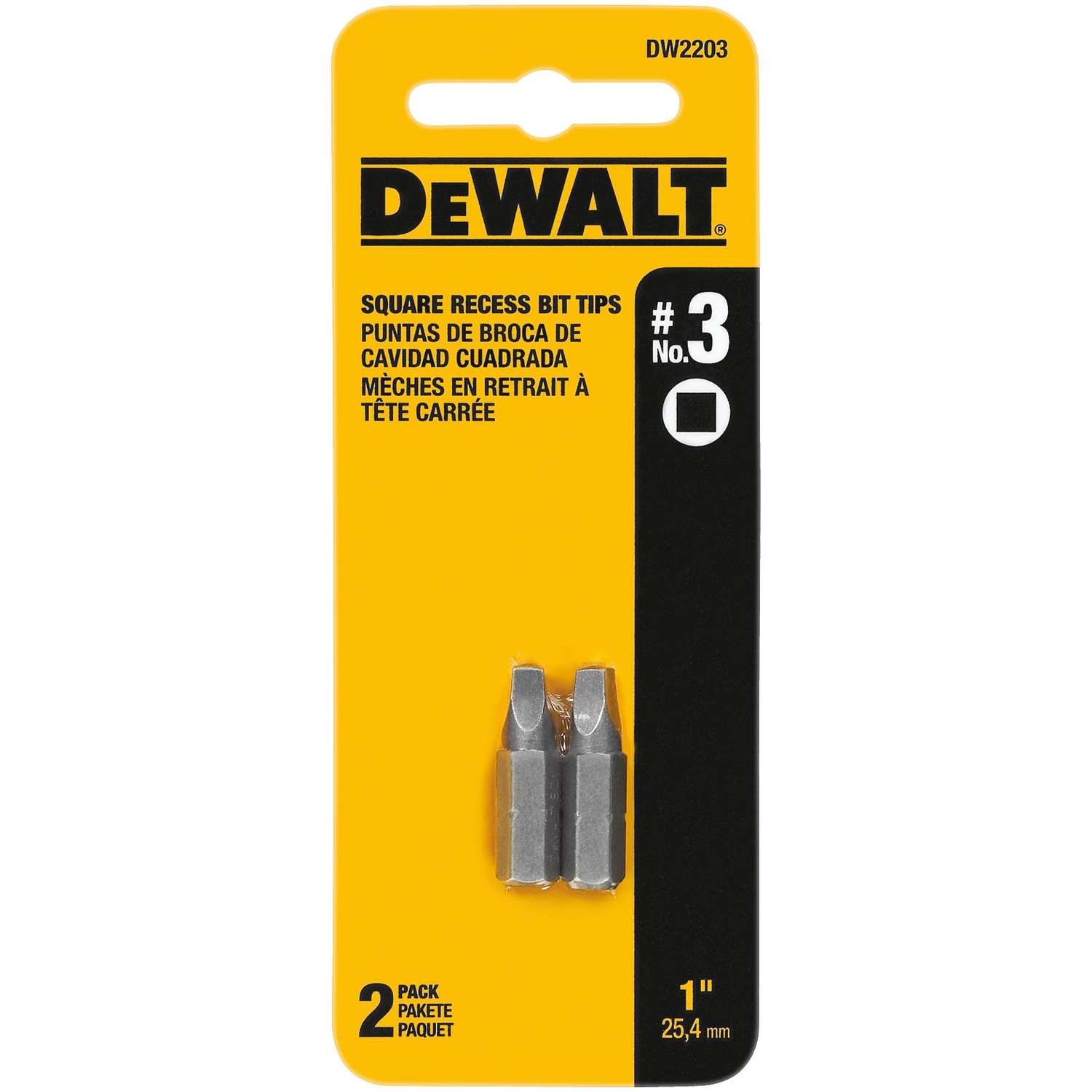 Photos - Drill Bit DeWALT Square Recess #3 X 1 in. L Screwdriver Bit Heat-Treated Steel 2 pc 