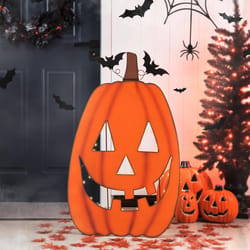 Glitzhome 36 in. LED Cutout Pumpkin Halloween Decor