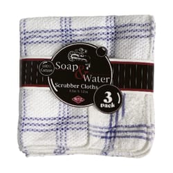 Ritz Soap&Water Blue Cotton Check Dish Cloth 3 pk