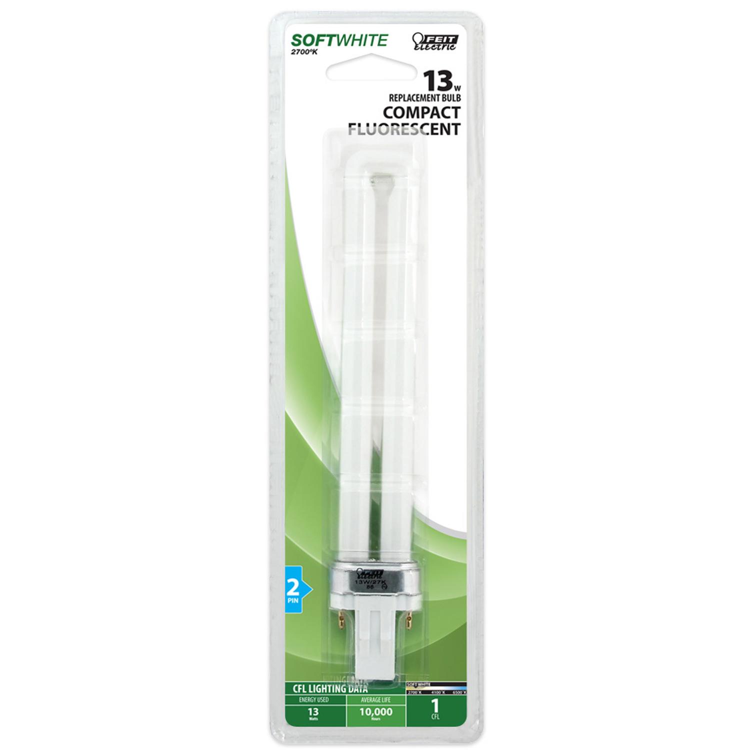 UPC 017801005776 product image for FEIT Electric 13 watts PL 6.96 in. L CFL Bulb Soft White Speciality 800 lumens 1 | upcitemdb.com