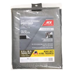 Ace 8 ft. W X 10 ft. L Heavy Duty Polyethylene Tarp Black/Silver