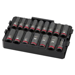 Milwaukee Shockwave 1/2 in. drive Metric 6 Point Impact Rated Socket Set 16 pc