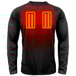 ActionHeat XXXL Long Sleeve Men's Crew Neck Black Heated Base Layer Shirt