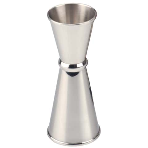 Top Shelf Cocktails Cocktail Jigger - Double Jigger with Easy to Read Measurements Inside (Silver)