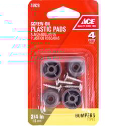 Ace Plastic Bumper Pads Brown Round 3/4 in. W 4 pk