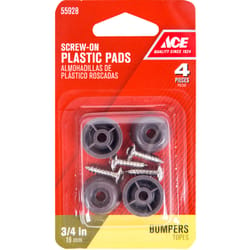 Ace Plastic Bumper Pads Brown Round 3/4 in. W 4 pk