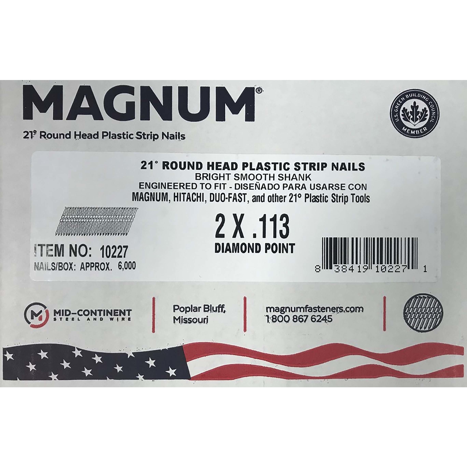 Magnum 2 in. Angled Strip Bright Nails 21 deg 6000 pk