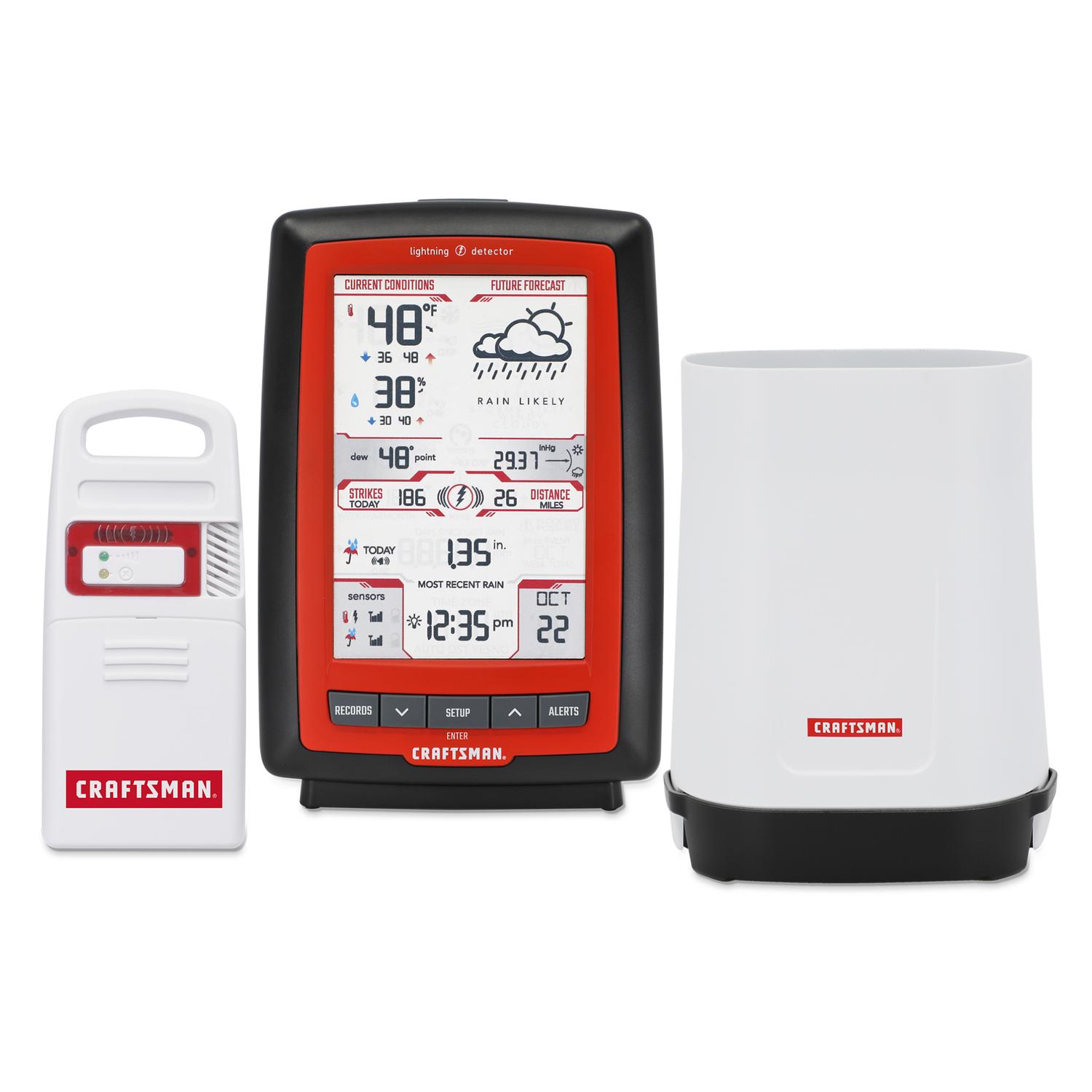 Craftsman Instant Read Digital Weather Forecaster with Rain Gauge ...