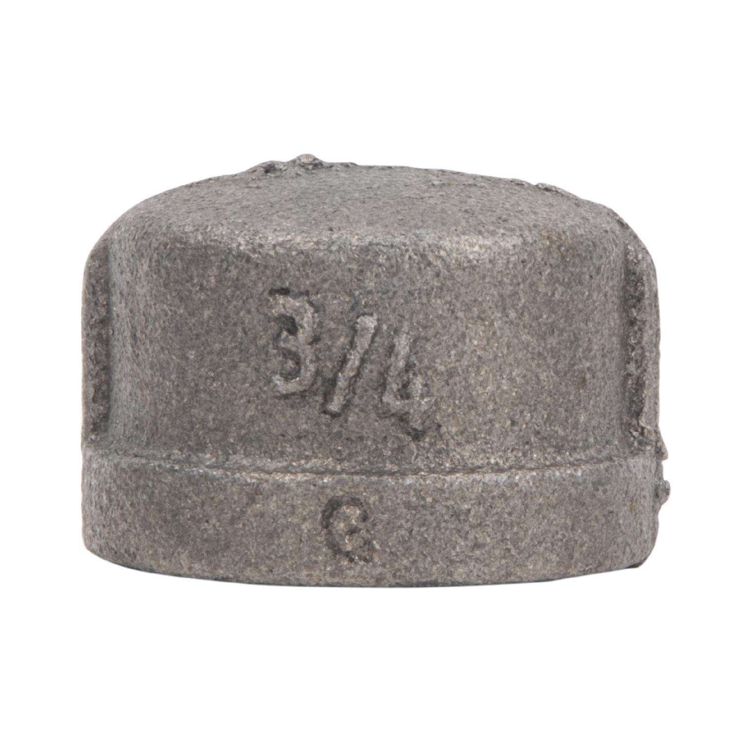 3/4" BLACK MALLEABLE IRON PIPE FITTINGS CAP P6654 