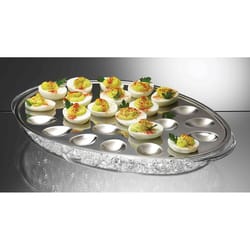 Prodyne Silver Acrylic Iced Egg Platter