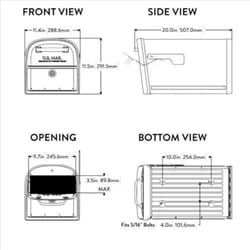 Architectural Mailboxes Oasis Classic Galvanized Steel Post Mount Pewter Mailbox