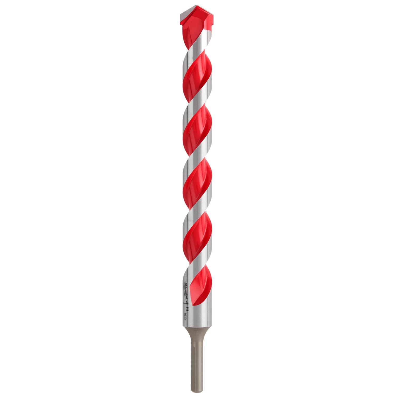 Milwaukee 1 in. X 12 in. L Carbide Hammer Drill Bit 3-Flat Shank 1 pk