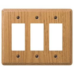 Amerelle Contemporary Light Brown 3 gang Wood Decorator Wall Plate 1 pk