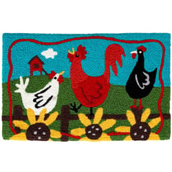 Jellybean 20 in. W X 30 in. L Multi-Color Little Red Hen House Polyester Accent Rug