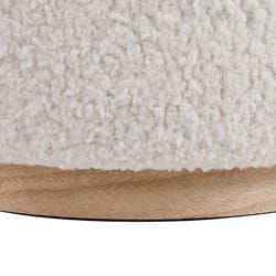 Linon Home Decor Stella White Sherpa Fabric Modern Ottoman 1 pk