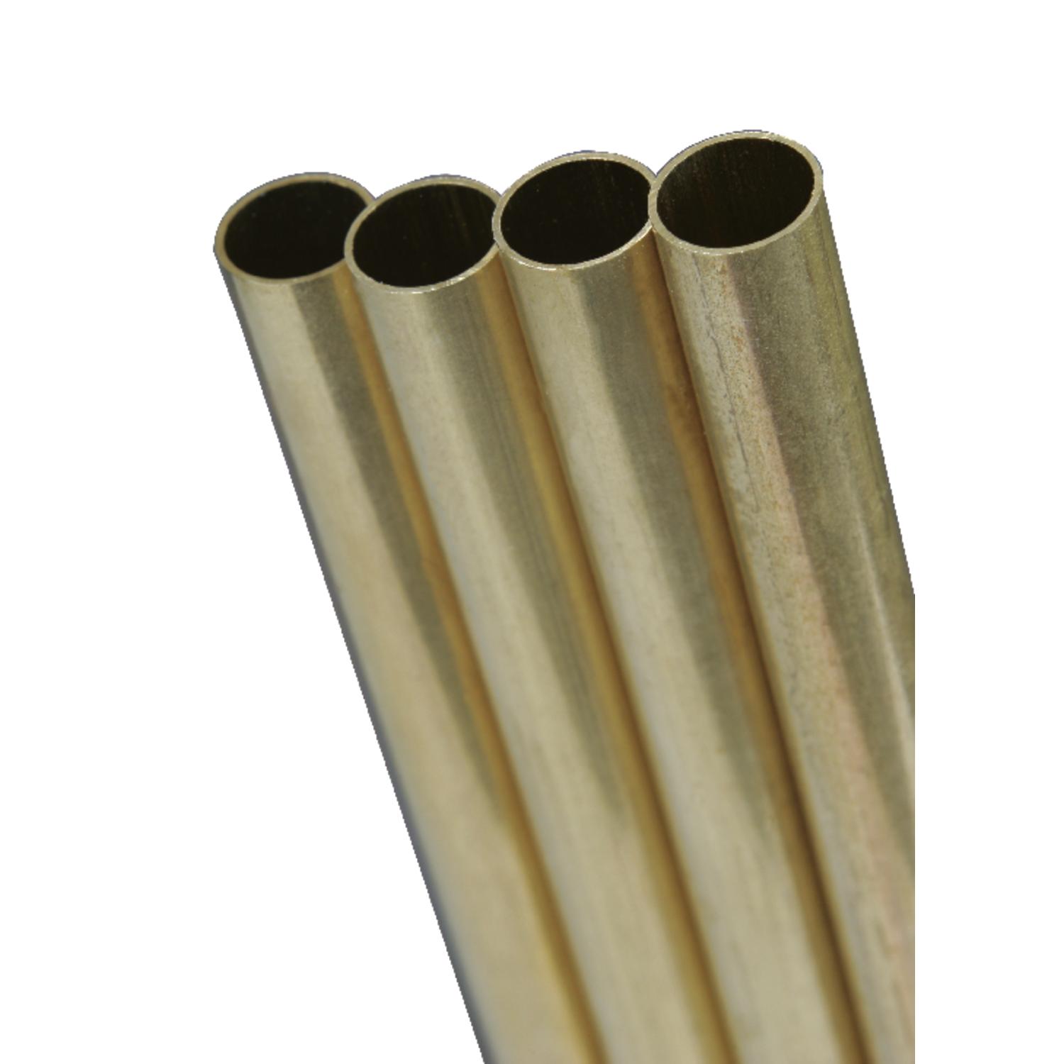 Round Brass Tube .014" Wall X 1/2" OD X 36" Long – Pack Of 4, For Crafting, Modeling, & Repair