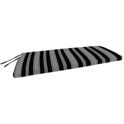 Jordan Manufacturing Black/White Stripe Polyester Bench Cushion