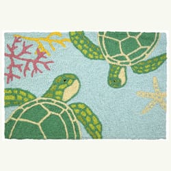 Jellybean 20 in. W X 30 in. L Multi-color Floating Sea Turtles Polyester Accent Rug